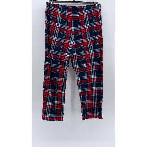NAUTICA Men's Navy-Red Plaid Flannel Pull-On Classic-Fit Pajama Pants SZ L - Picture 2 of 9